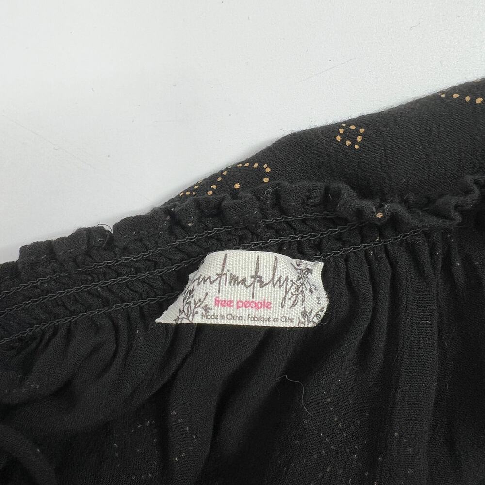 Free People Jolene Mini Slip Black Gold Dot Mini Dress Size Medium - Picture 4 of 7